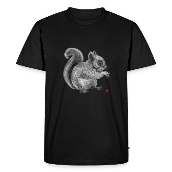 Écureuils - T-shirt Premium bio Homme - noir - Devant - Nico (187cm)