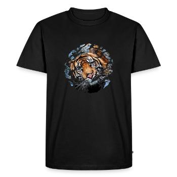 Tigre - T-shirt Premium bio Homme - noir - Devant - Nico (187cm)