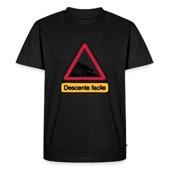 90 descente facile humour alcool - T-shirt Premium bio Homme - noir - Devant - Nico (187cm)