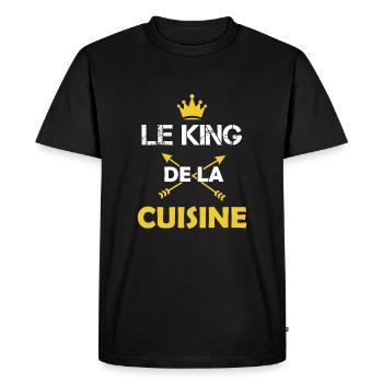 Le king de la cuisine Cadeau humour cuisinier - T-shirt Premium bio Homme - noir - Devant - Nico (187cm)