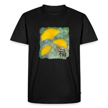 Ginkgo Feng Shui Design Bonheur - T-shirt Premium bio Homme - noir - Devant - Nico (187cm)