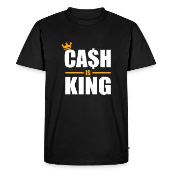 Cash is King, Money, Success, Hustle, Travailler dur - T-shirt Premium bio Homme - noir - Devant - Nico (187cm)