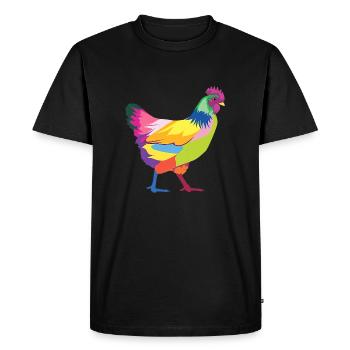 Colorful chicken rainbow hen - Men's Premium Organic T-Shirt - black - Front - Nico (187cm)
