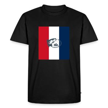 Drapeau français de la pêche - pêcheur français - T-shirt Premium bio Homme - noir - Devant - Nico (187cm)