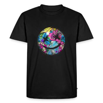 Graffiti style Splash hip hop couleurs peintre couleur - T-shirt Premium bio Homme - noir - Devant - Nico (187cm)