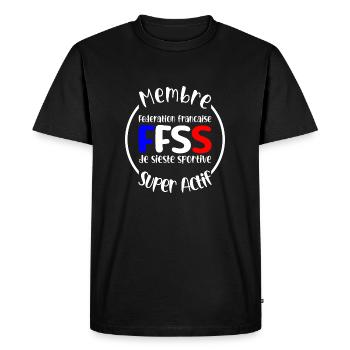 membre actif federation francaise sieste sportive - T-shirt Premium bio Homme - noir - Devant - Nico (187cm)