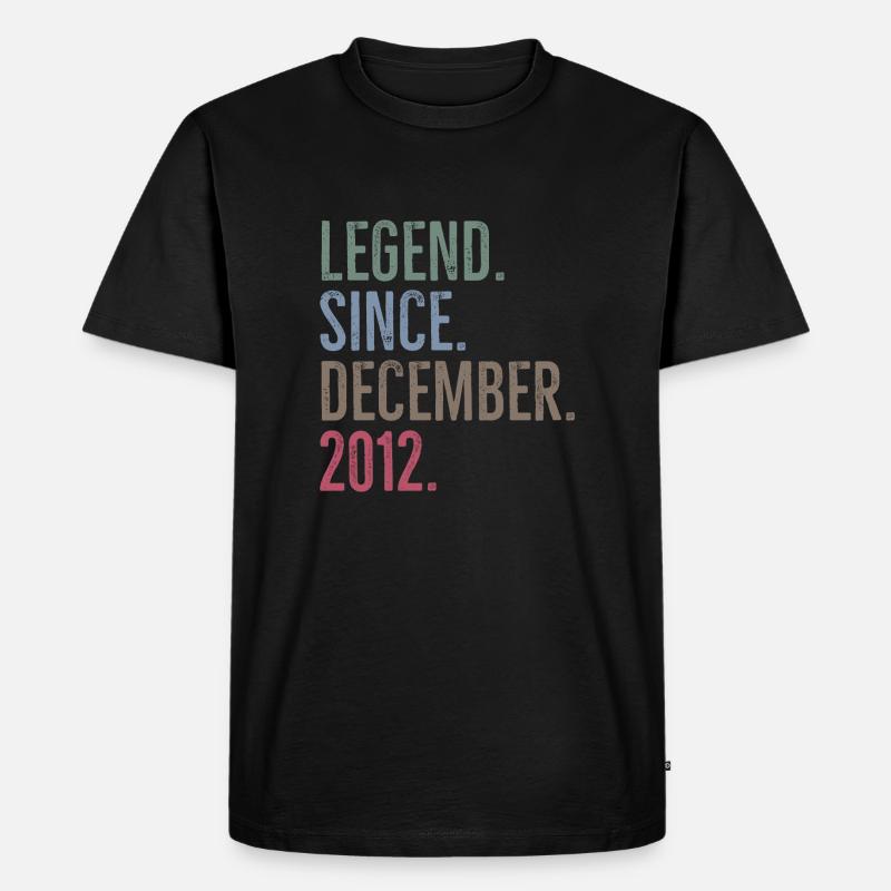 Legende seit Dezember 2012 - Männer Premium Bio T-Shirt - Schwarz