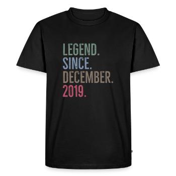 Légende depuis décembre 2019 - T-shirt Premium bio Homme - noir - Devant - Nico (187cm)
