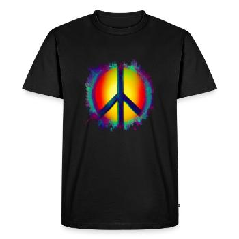 Symbole de la paix, de la liberté Signe de paix3 - T-shirt Premium bio Homme - noir - Devant - Nico (187cm)