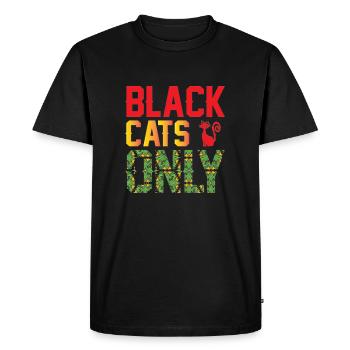 Funny Black Cats Only - love cats - Men's Premium Organic T-Shirt - black - Front - Nico (187cm)