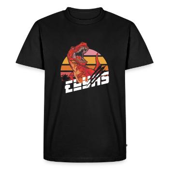 ELYAS - Beau prénom de garçon avec T-REX Dino - T-shirt Premium bio Homme - noir - Devant - Nico (187cm)