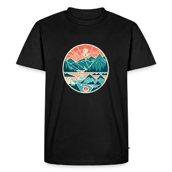 Mountains - Men's Premium Organic T-Shirt - black - Front - Nico (187cm)