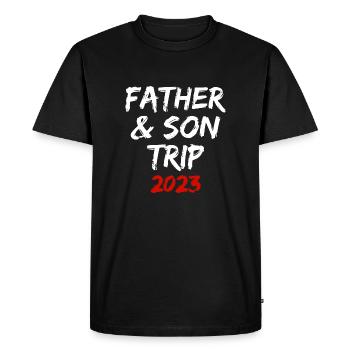 father and son trip 2023 father and son trip - Men's Premium Organic T-Shirt - black - Front - Nico (187cm)