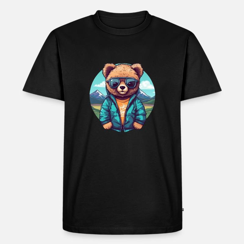 Cooler Bär - Männer Premium Bio T-Shirt - Schwarz