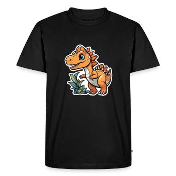 dinosaure dessin animé - T-shirt Premium bio Homme - noir - Devant - Nico (187cm)