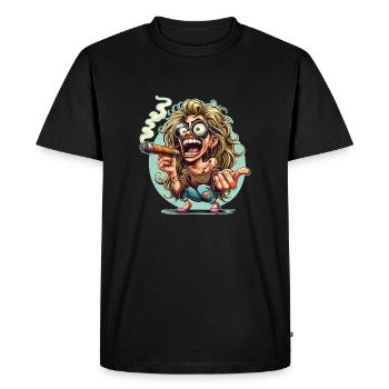 Cigare femme folle - T-shirt Premium bio Homme - noir - Devant - Nico (187cm)