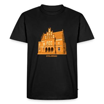 Hôtel de ville de Stolzenau, Nienburg Weser, Basse-Saxe - T-shirt Premium bio Homme - noir - Devant - Nico (187cm)