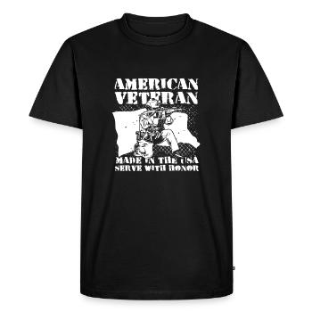 Armée, Guerre, Militaire, Uniforme, Force, Soldat Camouflage - T-shirt Premium bio Homme - noir - Devant - Nico (187cm)