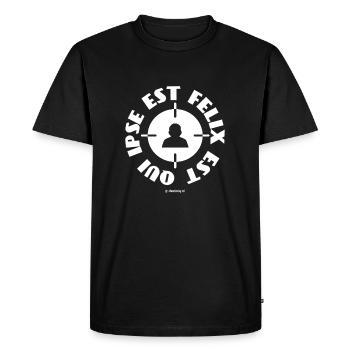 Qui Ipse Est - T-shirt Premium bio Homme - noir - Devant - Nico (187cm)