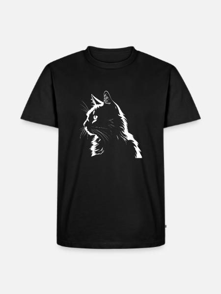 Cat, Cat Motif - Men's Premium Organic T-Shirt - black