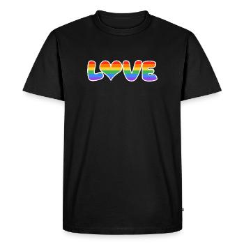 Rainbow Love Lettering - Men's Premium Organic T-Shirt - black - Front - Nico (187cm)