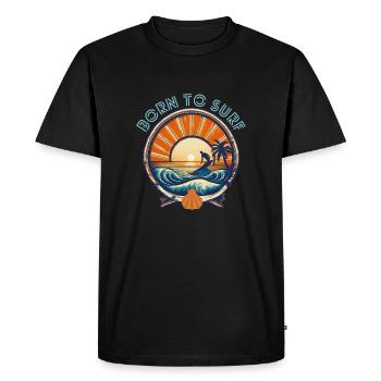 surfeur surfeur surfergirl vagues mer - T-shirt Premium bio Homme - noir - Devant - Nico (187cm)