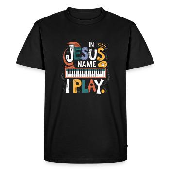 L’éloge à travers la musique de piano - T-shirt Premium bio Homme - noir - Devant - Nico (187cm)