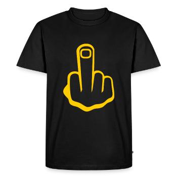 Middle finger - Men's Premium Organic T-Shirt - black - Front - Nico (187cm)