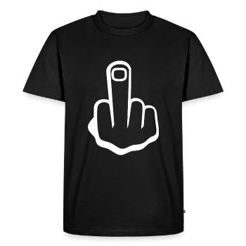 Middle finger - Men's Premium Organic T-Shirt - black - Front - Nico (187cm)