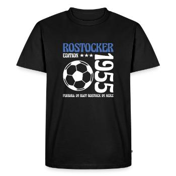Cadeau de football d’anniversaire de Rostock 1955 - T-shirt Premium bio Homme - noir - Devant - Nico (187cm)