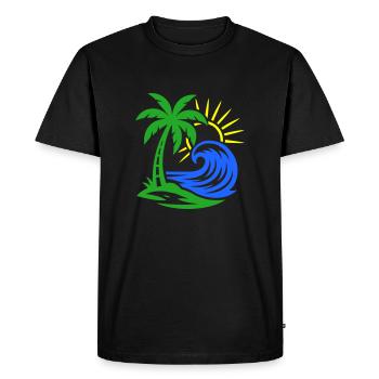 Océan de Palm Island - T-shirt Premium bio Homme - noir - Devant - Nico (187cm)