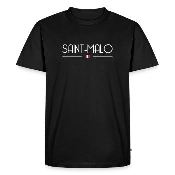 Saint-Malo - T-shirt Premium bio Homme - noir - Devant - Nico (187cm)