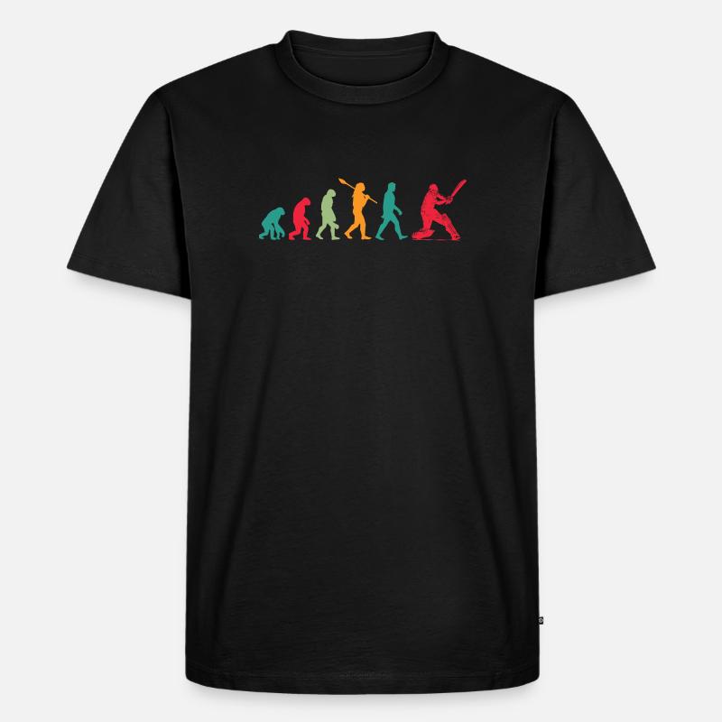 Cricket Evolution - Männer Premium Bio T-Shirt - Schwarz