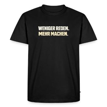 Talk less. Do more. - Men's Premium Organic T-Shirt - black - Front - Nico (187cm)