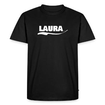 laura as a gift - Men's Premium Organic T-Shirt - black - Front - Nico (187cm)