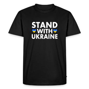 stand with ukraine - T-shirt Premium bio Homme - noir - Devant - Nico (187cm)