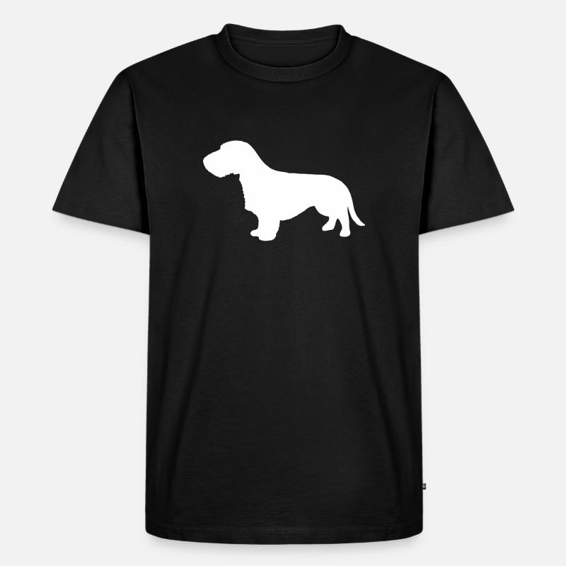 Rauhaardackel Silhouette - Männer Premium Bio T-Shirt - Schwarz