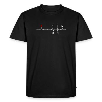 R Pulse ECG Beat Design - T-shirt Premium bio Homme - noir - Devant - Nico (187cm)