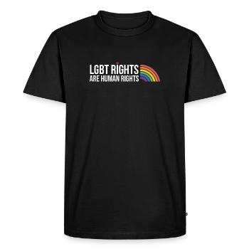 Mois de la fierté LGBTQ - Les droits des LGBT sont des droits de la personne - T-shirt Premium bio Homme - noir - Devant - Nico (187cm)