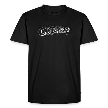 GRRRR Comic Growl Typo - T-shirt Premium bio Homme - noir - Devant - Nico (187cm)