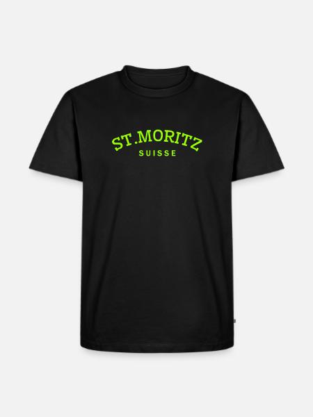 St. Moritz - Suisse - Switzerland - Swiss - Men's Premium Organic T-Shirt - black