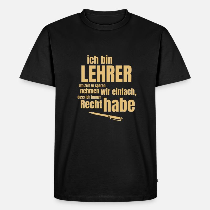 Lehrer - Männer Premium Bio T-Shirt - Schwarz
