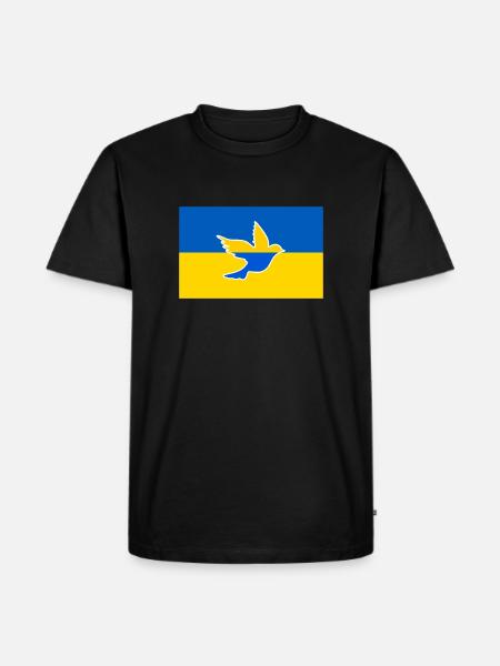 Ukraine peace dove - Men's Premium Organic T-Shirt - black