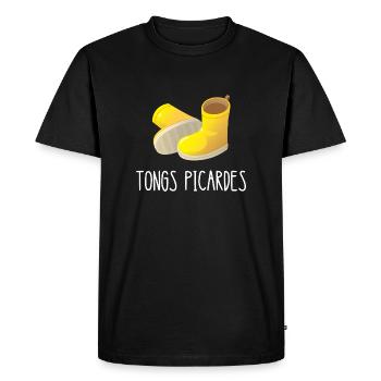 tongs picardes - T-shirt Premium bio Homme - noir - Devant - Nico (187cm)