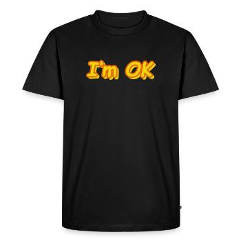 Je vais bien - T-shirt Premium bio Homme - noir - Devant - Nico (187cm)