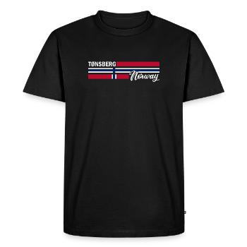 Tonsberg - Norway Flag - Norge - Norwegen Flagge - Men's Premium Organic T-Shirt - black - Front - Nico (187cm)