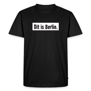 Ici Berlin. Urbain. Ville. Capital. Verdict - T-shirt Premium bio Homme - noir - Devant - Nico (187cm)
