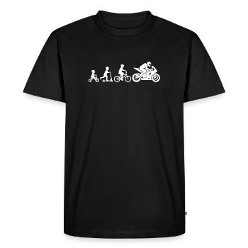 Movement Evolution: Bicycle to Motorcycle - Men's Premium Organic T-Shirt - black - Front - Nico (187cm)