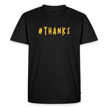VIELEN DANK. DANKE. VIELEN DANK. JAHRESTAG. GEBURT. - Männer Premium Bio T-Shirt - Schwarz - Vorne - Nico (187cm)