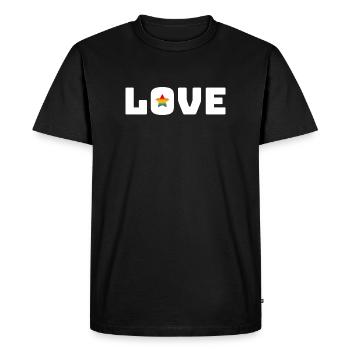 Love Star Rainbow white lgbt csd tshirt - Men's Premium Organic T-Shirt - black - Front - Nico (187cm)